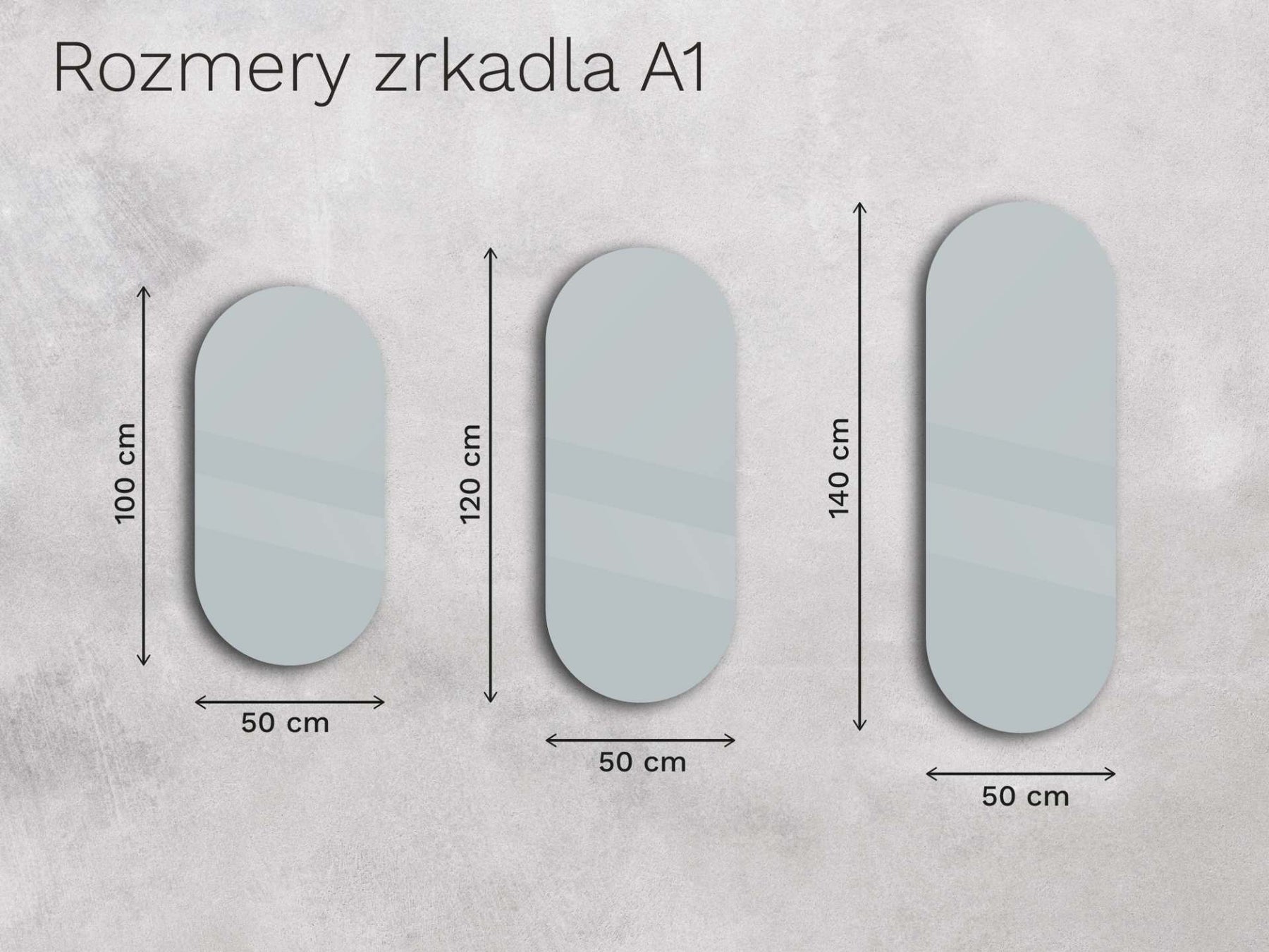 Oválne zrkadlo s LED osvetlením A1