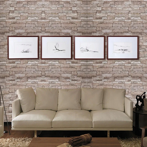 10 x 3D samolepiace nástenné panely XPE tehlá pena béžová tapeta 77x70 cm
